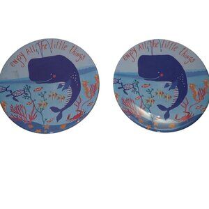 Patina Vie Kids Melamine Plates Whale‎ Ocean Sea life Enjoy the Little Things